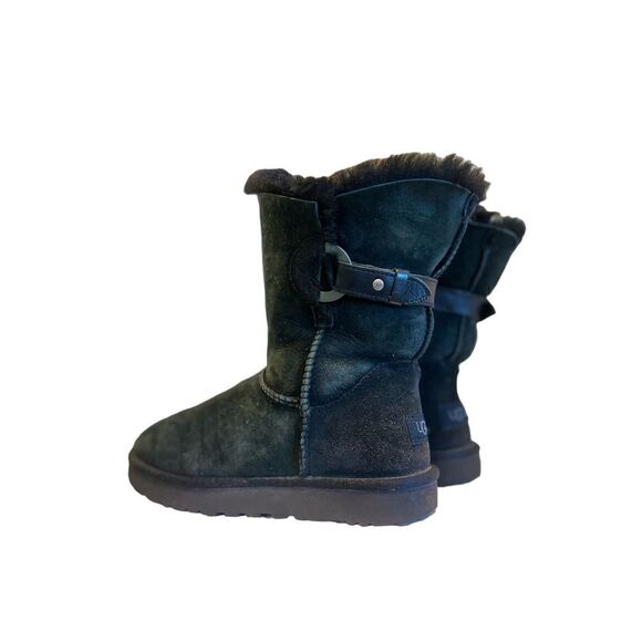 Ugg Nash Genuine Suede Pull On Round Toe Buckle Detail Winter Snow Boots Shoes 7 - Picture 6 of 8